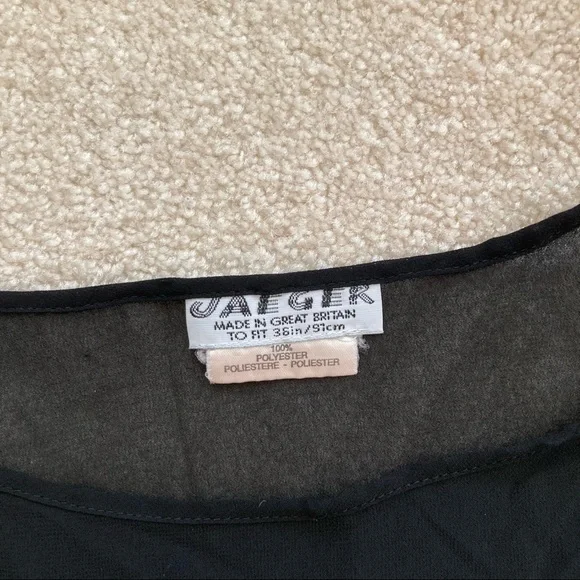 Jaeger womens m black camisole tank top sheer great britain feminine flowy - Picture 2 of 3